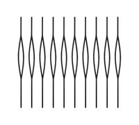 Jackson Woodturners Iron Black Teardrop Frame Spindles - Contemporary Hollow Metal Stair Spindles - Matt Black Finish - 1117mm x 12.5mm - Pack of 10
