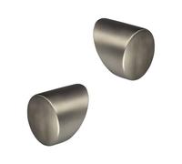 Jackson Woodturners Metal Handrail End Caps for 54mm Round Handrails - Pair with Screws - Chrome, Black, Brushed Nickel or Antique Brass (Brushed Nickel)