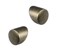 Jackson Woodturners Metal Handrail End Caps for 54mm Round Handrails - Pair with Screws - Chrome, Black, Brushed Nickel or Antique Brass (Antique Brass)