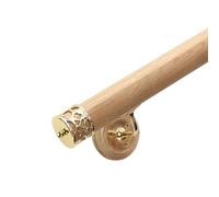 Jackson Woodturners Oak Mopstick Banister Kit - 1800mm with Brass Wall Brackets & Brass Filigree End Caps