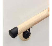 Jackson Woodturners Pine Round Mopstick Handrail Kit - Black- 3600mm