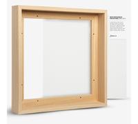 Jackson's : 12x12in 38mm White Gesso Cradled Panel and Ready to Paint 41mm Rebate Ready-Made Wooden Tray (Float) Frame Set