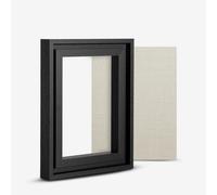 Jackson's : 18x24cm Handmade Board 681 Rough Grain Clear Primed Linen and Black Ready-Made Ayous Wood Frame Set