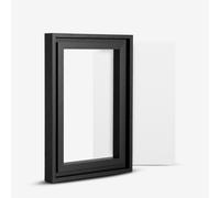 Jackson's : 20x30cm Handmade Board 166 Medium Fine Universally Primed Linen and Black Ready-Made Ayous Wood Frame Set
