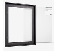 Jackson's : 40x50cm 19mm Premium Stretched Linen Canvas and Black 23mm Rebate Ready-Made Wooden Tray (Float) Frame Set