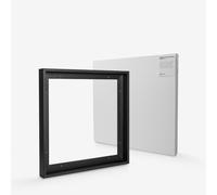 Jackson's : 50x50cm (Apx.20x20in) 38mm Canvas and Black 44mm Rebate Ready-Made Wooden Tray (Float) Frame Set