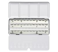 Jackson's Empty Metal Watercolour Box 36 Half Pans 18 Full Pans Fold-Out Palette