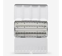 Jackson's : Empty Metal Watercolour Box : Holds 48 Half Pans or 24 Full Pans : With Fold-Out Palette
