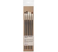 Jackson's : Oil & Acrylic Brush Hair Comparison Set : Set of 5 No.6 Flat Brushes