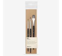 Jackson's : Onyx : Synthetic Brush : Set of 3 : 8 & 12 Round, 3/4in Flat