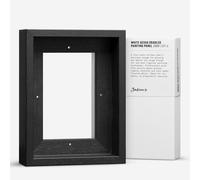 Jackson's : White Gesso Cradled 38mm Panel & Black 41mm Rebate Ready-Made Wooden Tray (Float) Frame Set : 5x7in