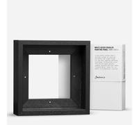 Jackson's : White Gesso Cradled 38mm Panel & Black 41mm Rebate Ready-Made Wooden Tray (Float) Frame Set : 6x6in