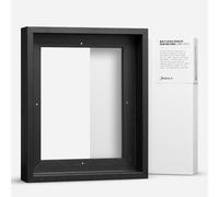 Jackson's : White Gesso Cradled 38mm Panel & Black 41mm Rebate Ready-Made Wooden Tray (Float) Frame Set : 8x10in