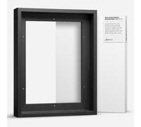 Jackson's : White Gesso Cradled 38mm Panel & Black 41mm Rebate Ready-Made Wooden Tray (Float) Frame Set : 9x12in