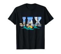 Jacksonville City Skyline Inside Bold Letters Jax Florida T-Shirt