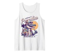 Jacksonville Florida Retro Style Summer Distressed Design Tank Top