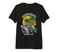 Jacksonville Florida USA Funny Manatee and Alligator Design Premium T-Shirt