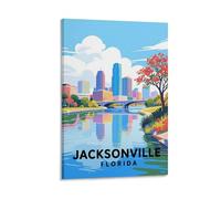 Jacksonville Florida Vintage Travel Posters 20x30inch(50x75cm) Wall Decor Painting Canvas Wall Art Living Room Poster Bedroom