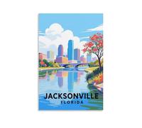 Jacksonville Florida Vintage Travel Posters 20x30inch(50x75cm) Wall Decor Painting Canvas Wall Art Living Room Poster Bedroom