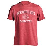 Jacksonville State Gamecocks Distressed Retro Short Sleeve T-Shirt, Red Heather, Large