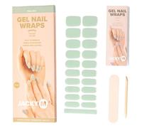 JACKY M.® Premium Gel Nail Wraps - Misty Mint 20 Pack - Self Adhesive Nail Stickers - Gel Nail Wraps UV/LED Hardening