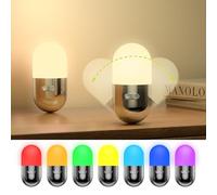 JACKYLED Rechargeable Lamp - RGB Multicolor Bedside Lamps, Portable USB Battery Powered Light with 10 Modes, Table Night Light for Baby Nursery, Kids Bedroom, Camping & More(2er-Pack)