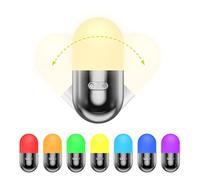 JACKYLED Rechargeable Lamp - RGB Multicolor Bedside Lamps, Portable USB Battery Powered Light with 10 Modes, Table Night Light for Baby Nursery, Kids Bedroom, Camping & More