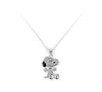 Jacmel SILVER PLATED SNOOPY 3D PAVE PENDANT W/ 18" CHAIN