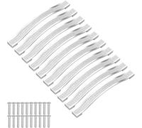 JACMKEON 10 Pcs Crystal Cabinet Door Handles Rhinestone Drawer Knobs Zine-Alloy Furniture Door Pull Handle for Dresser Cabinet Cupboard Kitchen Knobs 160MM, Silver