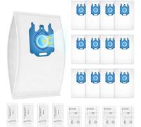 JACMKEON 12 Pack 3D GN Vacuum Bags Compatible with Miele Classic C1, Complete C1, C2, C3, S2, S5, S8, S227, S240, S270, S400 Series Canister Vacuum Cleaner, Includes 4 Motor Filters 4 AirClean Filters