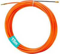 JACMKEON 15M Fish Tape Wire Puller Electrical Cable Running Puller Rods Electrical Wire Threader, with Cable Harnesses for Dry Wall Conduit Insulation Pipe and More