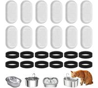 JACMKEON 24 Pcs Cat Water Fountain Filters con 12Pcs Activated Carbon Filter + 12Pcs Foam Filter, Pet Fountains Filter Replacement for 3.2L/2L Cat Water Fountain, Compatible with Most Pet Fountains