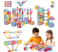 JACMKEON 246 Piece Marble RunTrack Building Blocks Toy Set, Creative Marble Track Game, Marble Race Construction Toys for 3-12Year Old