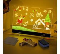 JACMKEON LED Drawing Board for Children 30x20cm LED Note Board for Kids Rewritable Light Up Acrylic LED Drawing Board with 7 Colors Pen & Stand Christmas Birthday Gifts for Teens