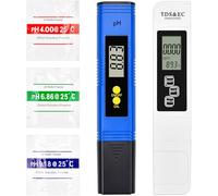 JACMKEON pH Meter and TDS Tester Set, 0.01pH High Accuracy pH Tester, +/- 2% Reading Accuracy PH/TDS/EC/Temp 4 in 1 Water Testers, TDS Meter for Hydroponics Drinking Water Pool Aquarium