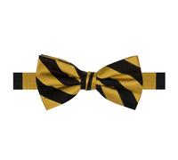 Jacob Alexander Men's 1.5 cm College Stripe Woven Pre-Tied Bowtie Adjustable Banded Classic Bow Tie for Formal Wedding Business School Uniforms - Gold Black
