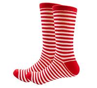 Jacob Alexander Men's Candy Cane Red White Stripe Socks for Fun and Festive Casual Events Classic Simple
