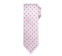 Jacob Alexander Men's Woven Square Deco Pattern Regular or Slim Neck Tie, Square Deco Light Red Blue, Regular