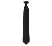 Jacob Alexander Solid Color Pure Men's Uniform Clip-On Neck Tie with Buttonholes for Fromal Events Wedding Business - Regular 20 inch - Black