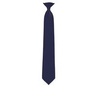 Jacob Alexander Solid Color Pure Men's Uniform Clip-On Neck Tie with Buttonholes for Fromal Events Wedding Business - Extra Long 24 inch - Navy Blue