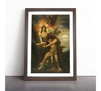 Jacob And The Angel By Gustave Moreau | Framed Wall Art Print | Modern Home Decor Picture | Ready to Hang Artwork for Living Room, Bedroom, Kitchen or Office | Multiple Sizes