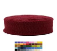 Jacob Bicerri 1" & 1.18" & 1.5' & 2" Cotton Herringbone Bias Binding Tape - 10 Yards - Burgundy - 100% Natural Cotton - DIY Craft Sewing Trim