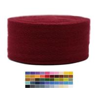 Jacob Bicerri 2" & 1.5" & 1.18' & 1" Cotton Herringbone Bias Binding Tape - 10 Yards - Burgundy - 100% Natural Cotton - Sewing, Craft, DIY
