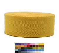 Jacob Bicerri 2" & 1.5" & 1.18' & 1" Cotton Herringbone Bias Binding Tape - 10 Yards - Macaroon Yellow - 100% Natural Cotton - Sewing & Craft DIY