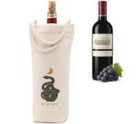 Jacob Bicerri Canvas Wine Bottle Bag with Rope Handles, Reusable Eco Gift Tote for Winebottle or Champagne Bottles - Minimalist Winery Design, Cotton Fabric Wine Gift Bag WN26