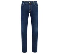 Jacob Cohen Mens Bard Ponyskin Badge Slim Fit Jeans, Dark Blue Denim SLIGHT FADE 34
