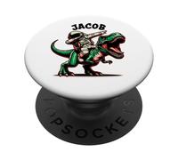 Jacob Dabbing Astronaut on a Dinosaur Cartoon PopSockets Adhesive PopGrip
