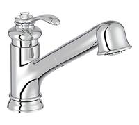 Jacob Delafon e76091-cp Fairfax Swivel Kitchen Tap Fitting with Pull-Out Spout 90 °/Extendible Spout, Chrome