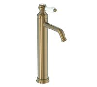 Jacob Delafon - Louise high spout Basin Mixer - Retro Design, Ceramic Handle - Water Saving - 17x36.5x5.5cm - Bronze Finish - E24361-BCN