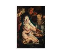 Jacob Jordaens 1616 The Holy Family with Shepherds Baroque Style Religious Scene Wall Art Print Wall Art Painting Canvas Gift Living Room Prints Bedroom Decor Artworks Unframe-style 16x24inch(40x60cm)